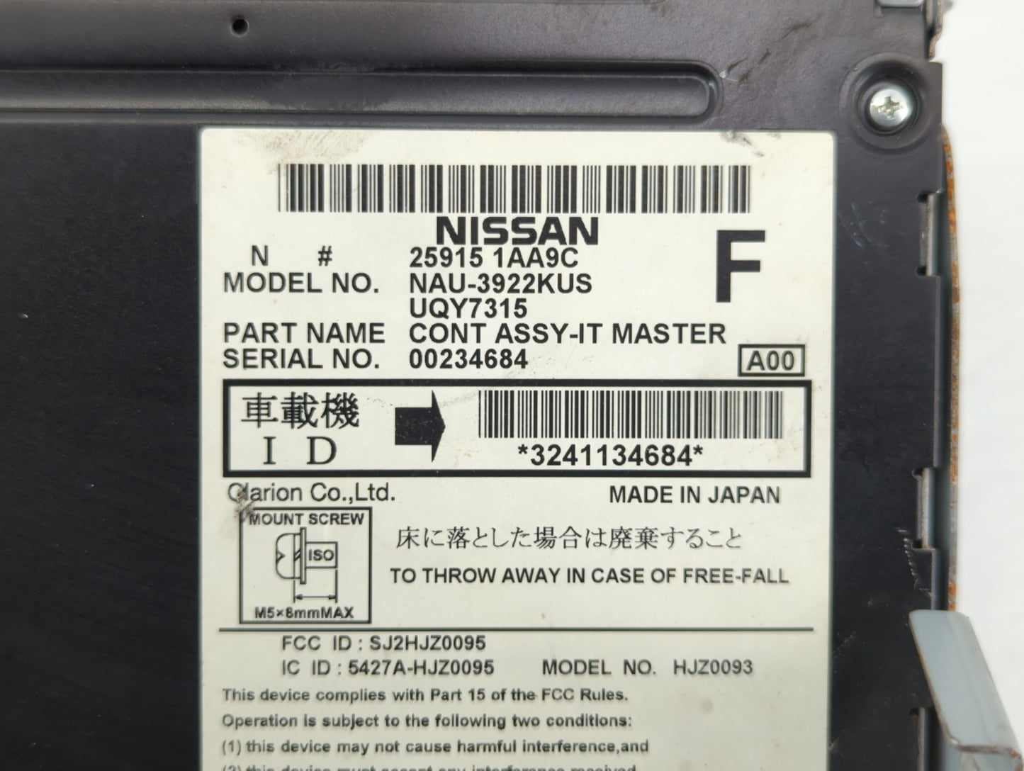 2009-2010 Nissan Murano Am Fm Cd Player Radio Receiver - Oemusedautoparts1.com