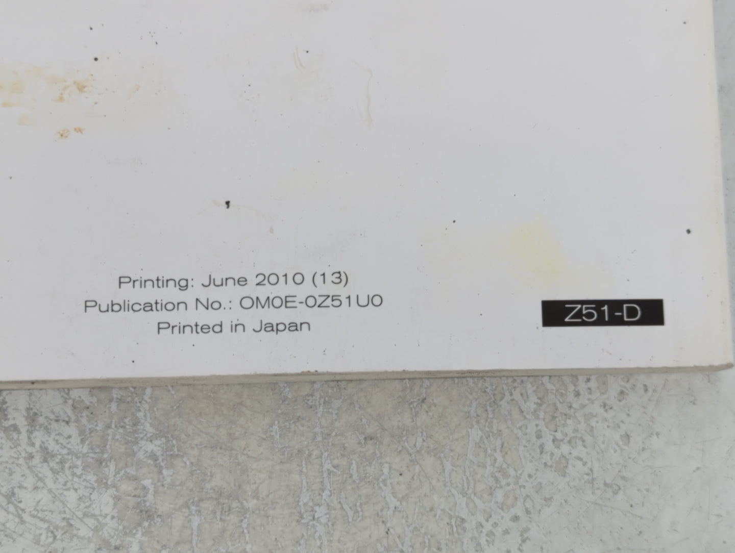 2010 Nissan Murano Owners Manual Book Guide P/N:OM0E-0Z51U0 OEM Used Auto Parts - Oemusedautoparts1.com