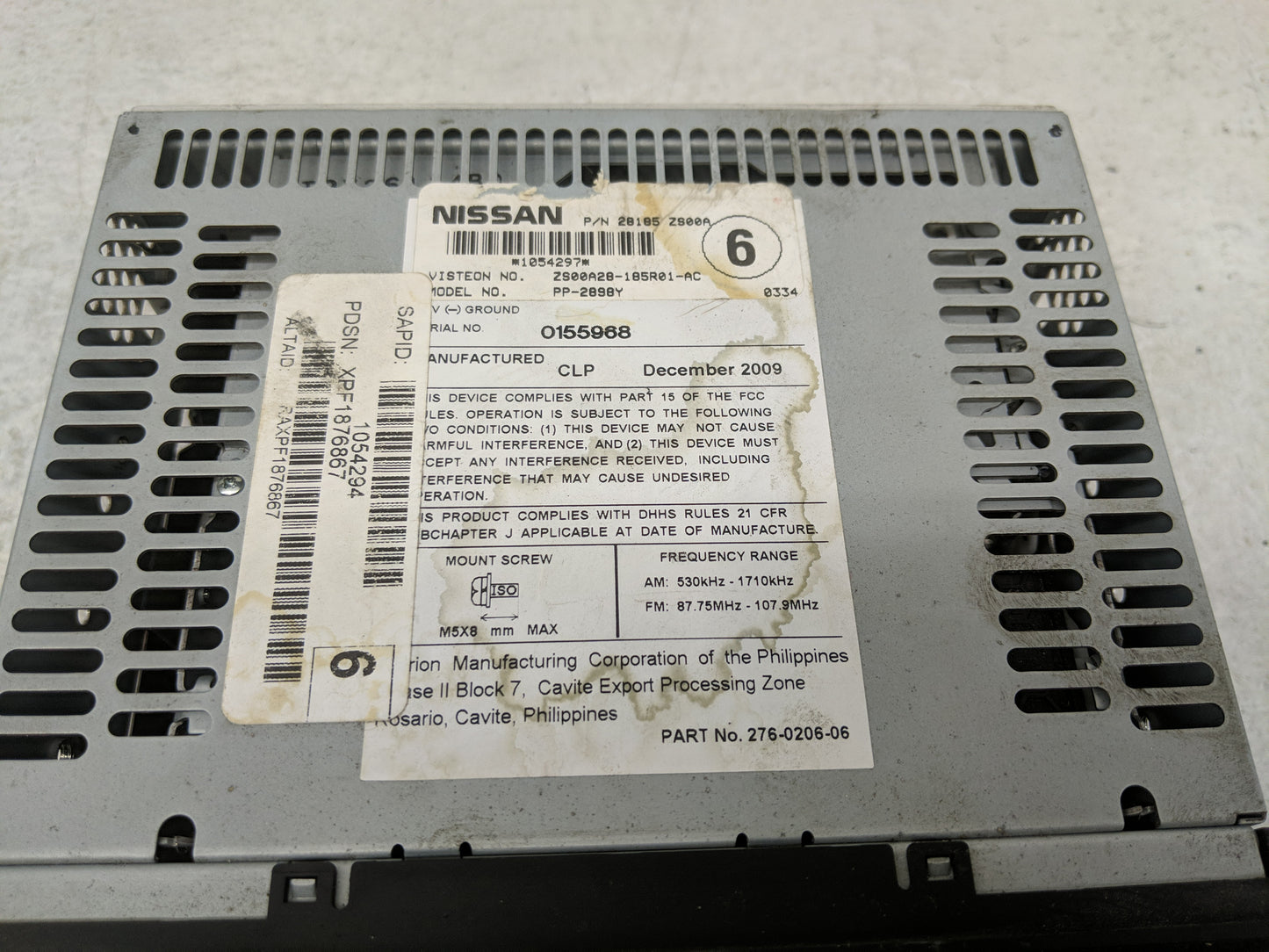 2010 Nissan Pulsar Radio AM FM Cd Player Receiver Replacement P/N:28185 Z800A Fits Fits 2008 2009 2011 2012 2013 OEM Used Au