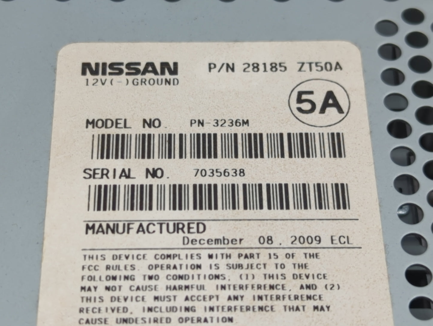 2010-2012 Nissan Sentra Radio AM FM Cd Player Receiver Replacement P/N:28185 ZT50A PN-3236M Fits Fits 2010 2011 2012 OEM Use