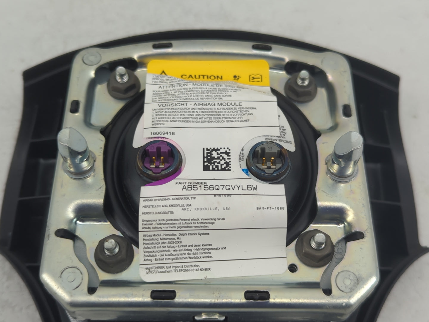 2006-2010 Pontiac G6 Air Bag Driver Left Steering Wheel Mounted P/N:16869416 AB5156Q7GVYL6W Fits Fits 2006 2007 2008 2009 20