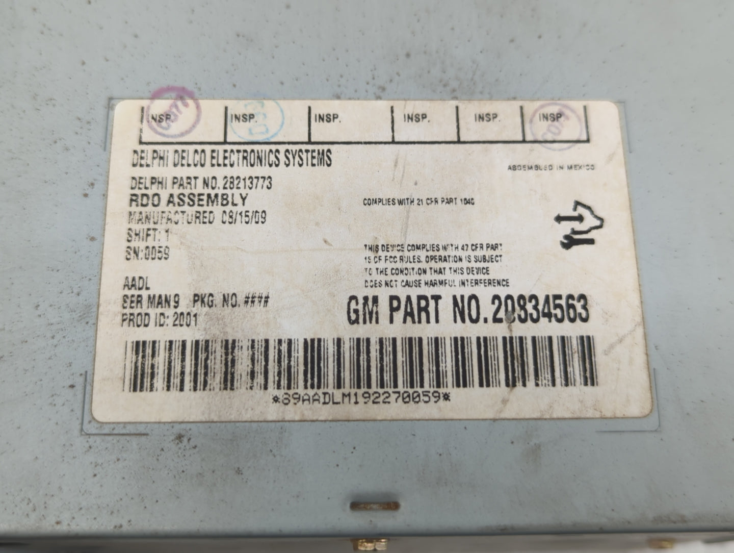 2009-2010 Pontiac G6 Am Fm Cd Player Radio Receiver - Oemusedautoparts1.com