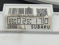 2010 Subaru Forester Instrument Cluster Speedometer Gauges P/N:85002SC170 Fits OEM Used Auto Parts - Oemusedautoparts1.com