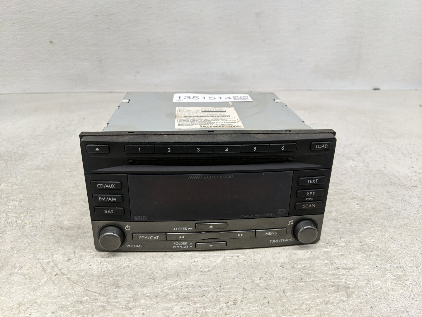 2010 Subaru Forester Radio AM FM Cd Player Receiver Replacement Fits OEM Used Auto Parts - Oemusedautoparts1.com