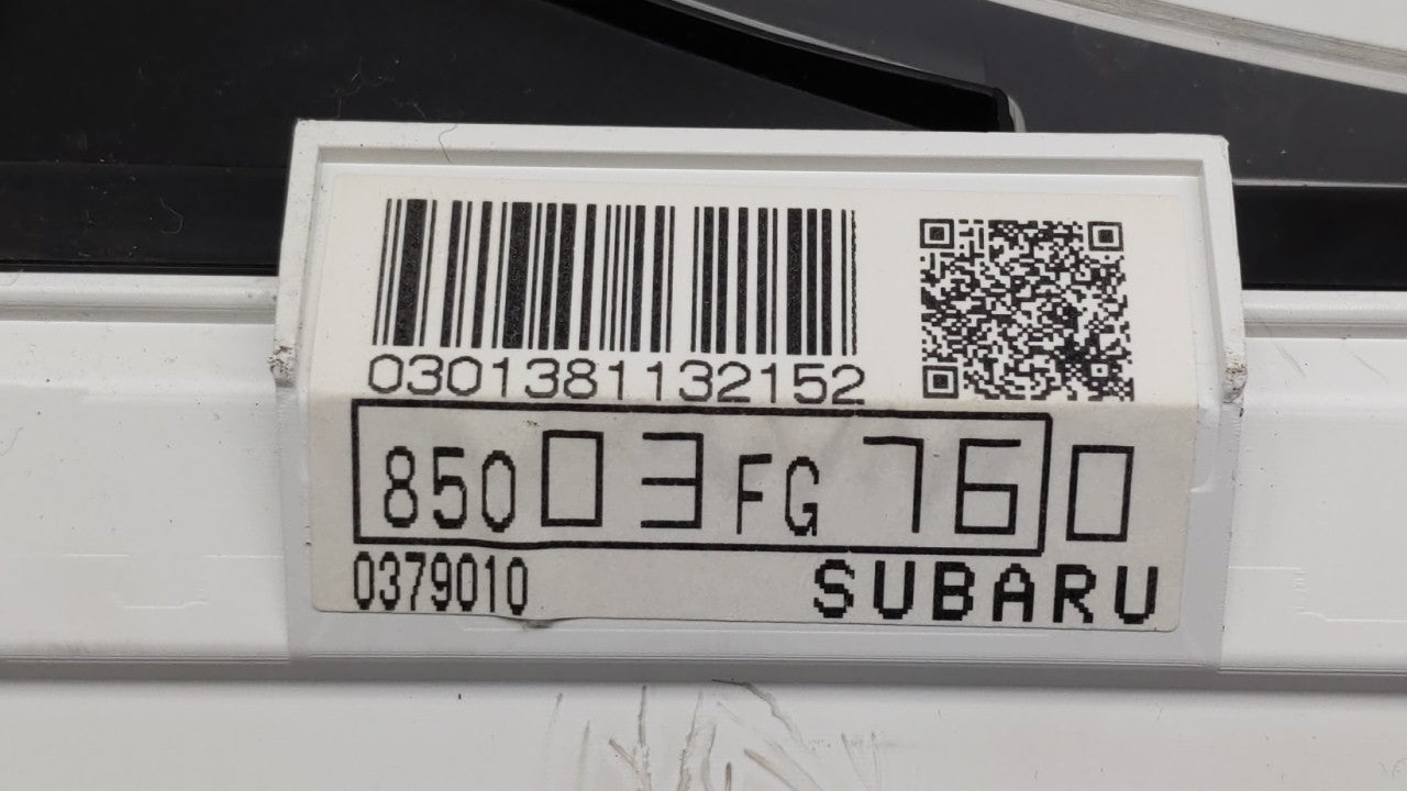 2010-2011 Subaru Impreza Instrument Cluster Speedometer Gauges P/N:85003FG760 Fits Fits 2010 2011 OEM Used Auto Parts - Oemu