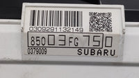 2010-2011 Subaru Impreza Instrument Cluster Speedometer Gauges P/N:85003FG750 85003FG750 Fits Fits 2010 2011 OEM Used Auto P