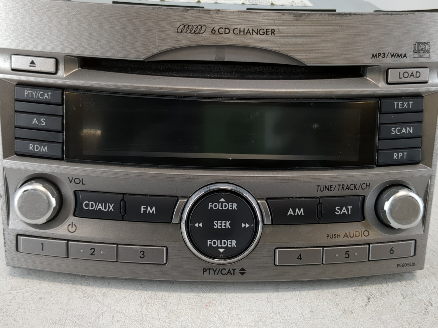 2010 Subaru Legacy Radio AM FM Cd Player Receiver Replacement P/N:86201J60A Fits OEM Used Auto Parts - Oemusedautoparts1.com