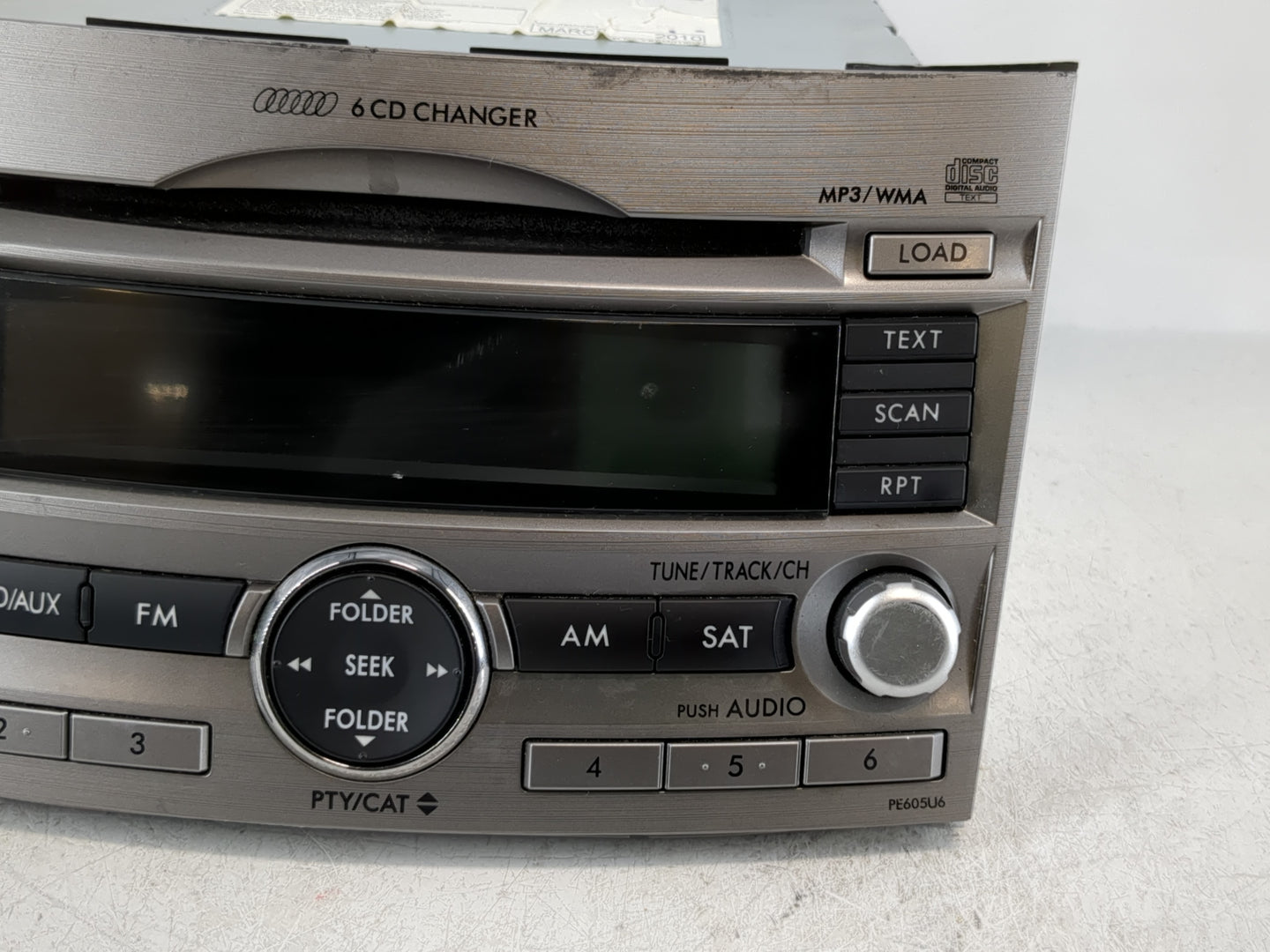 2010 Subaru Legacy Radio AM FM Cd Player Receiver Replacement P/N:86201J60A Fits OEM Used Auto Parts - Oemusedautoparts1.com
