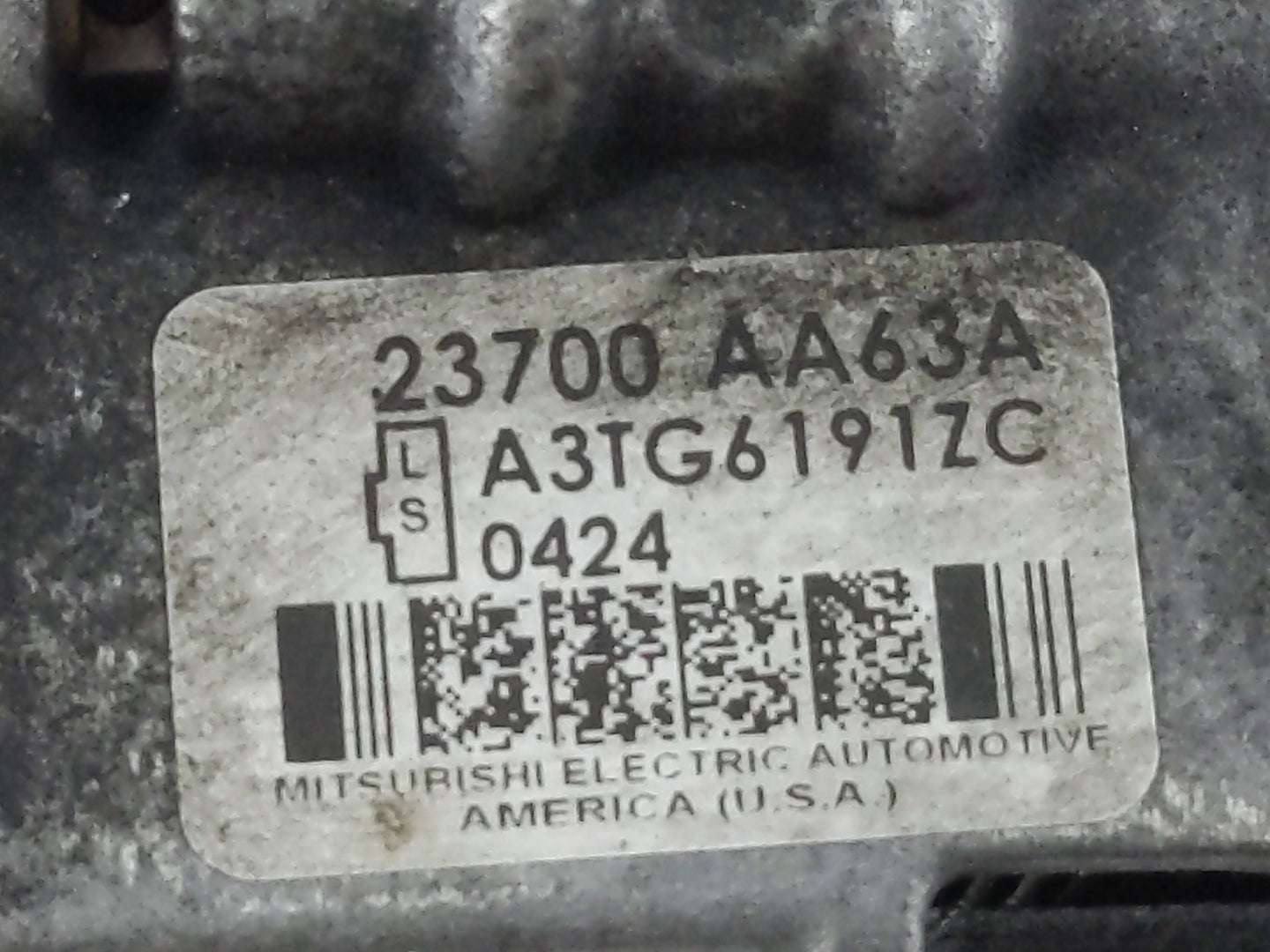 2010-2012 Subaru Legacy Alternator Replacement Generator Charging Assembly Engine OEM P/N:23700 AA63A Fits Fits 2010 2011 20