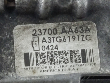2010-2012 Subaru Legacy Alternator Replacement Generator Charging Assembly Engine OEM P/N:23700 AA63A Fits Fits 2010 2011 2012 OEM Used Auto Parts