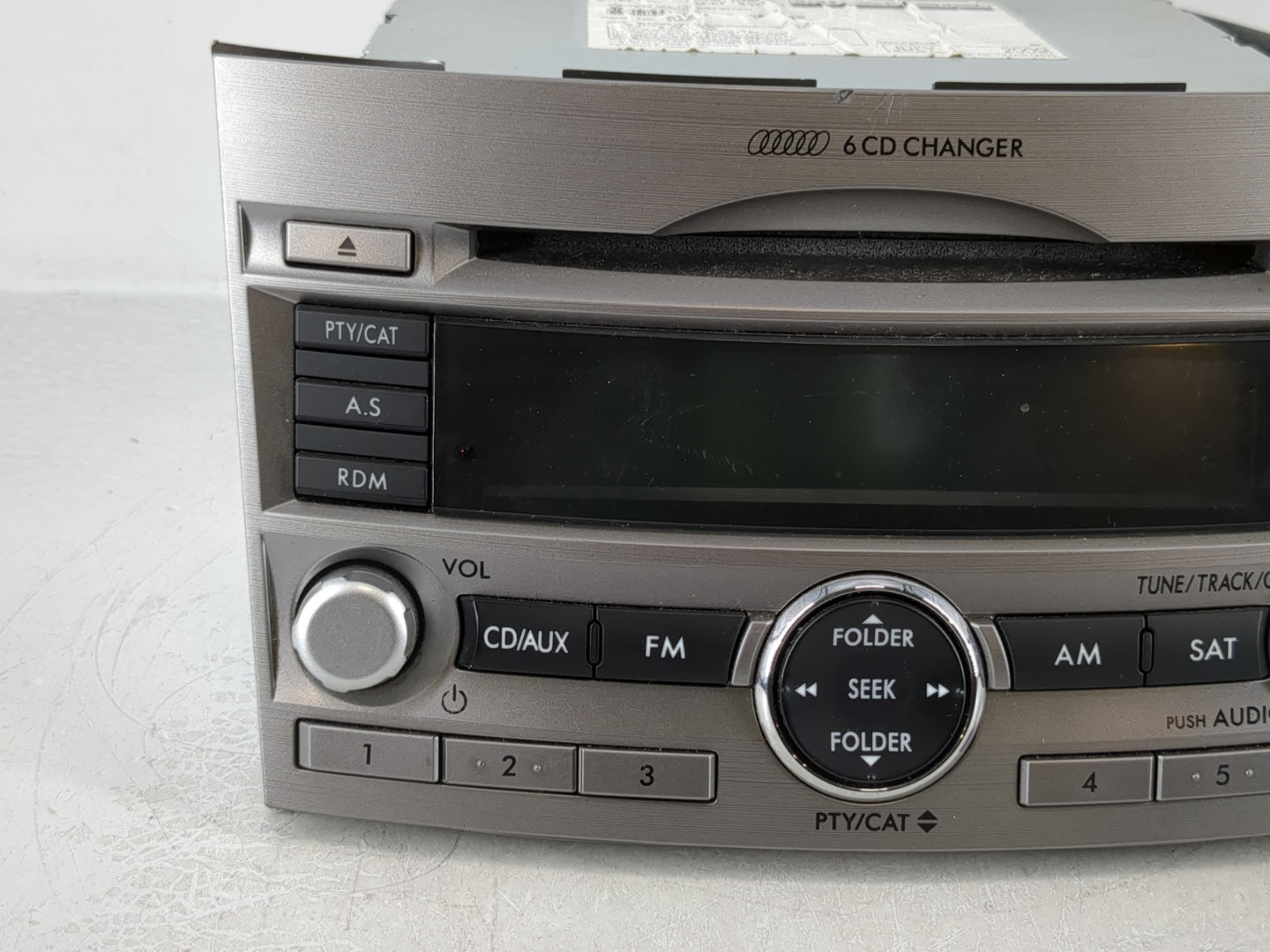 2010-2012 Subaru Legacy Radio AM FM Cd Player Receiver Replacement P/N:86201AJ60A Fits Fits 2010 2011 2012 OEM Used Auto Par