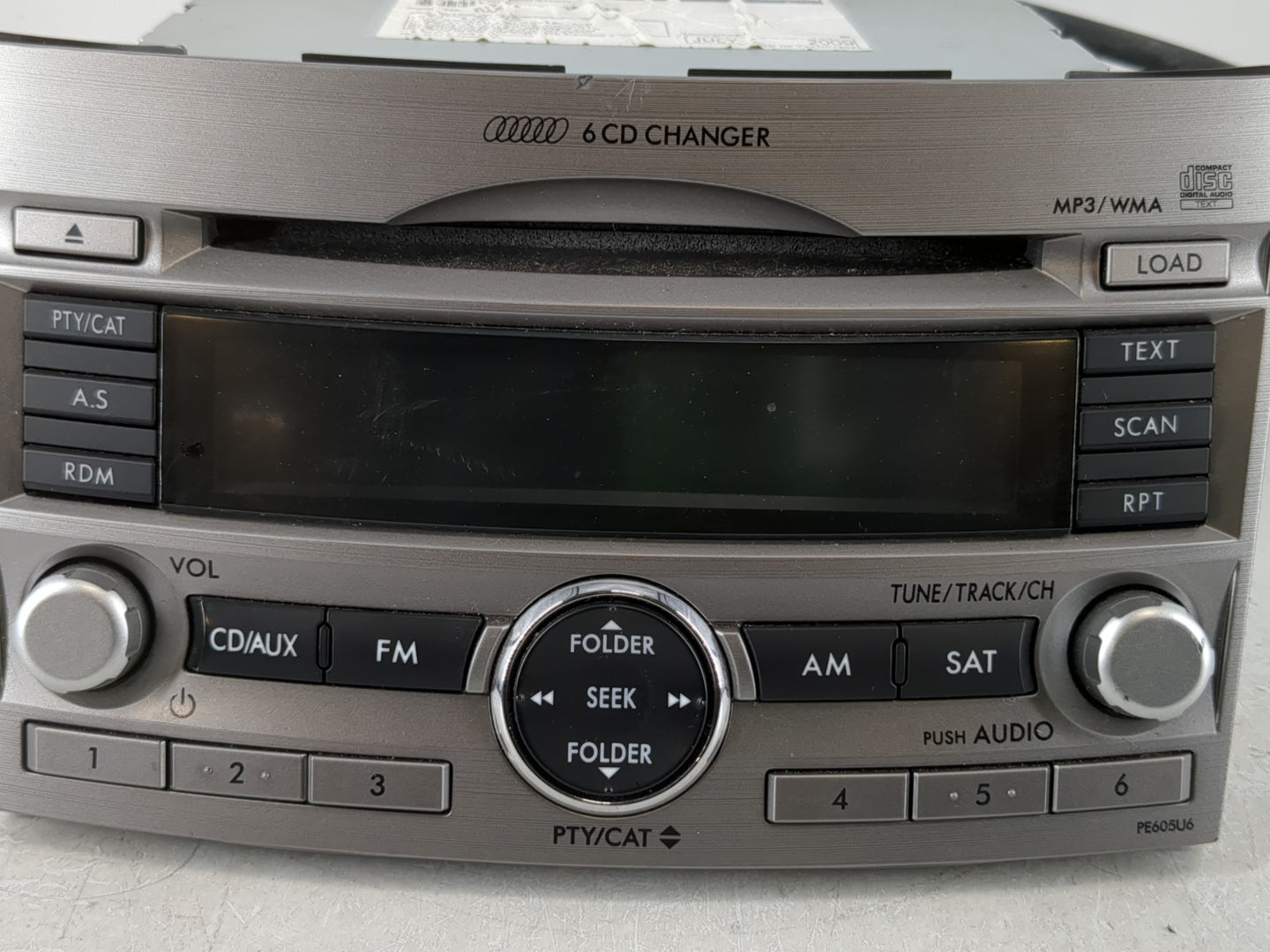 2010-2012 Subaru Legacy Radio AM FM Cd Player Receiver Replacement P/N:86201AJ60A Fits Fits 2010 2011 2012 OEM Used Auto Par