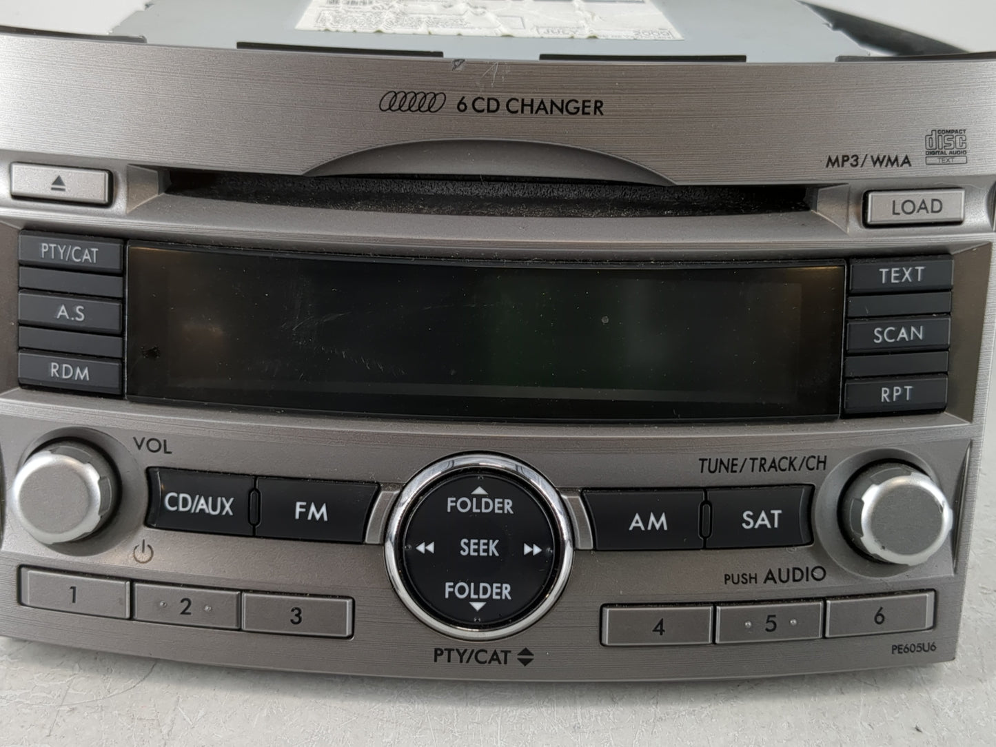 2010-2012 Subaru Legacy Radio AM FM Cd Player Receiver Replacement P/N:86201AJ60A Fits Fits 2010 2011 2012 OEM Used Auto Par