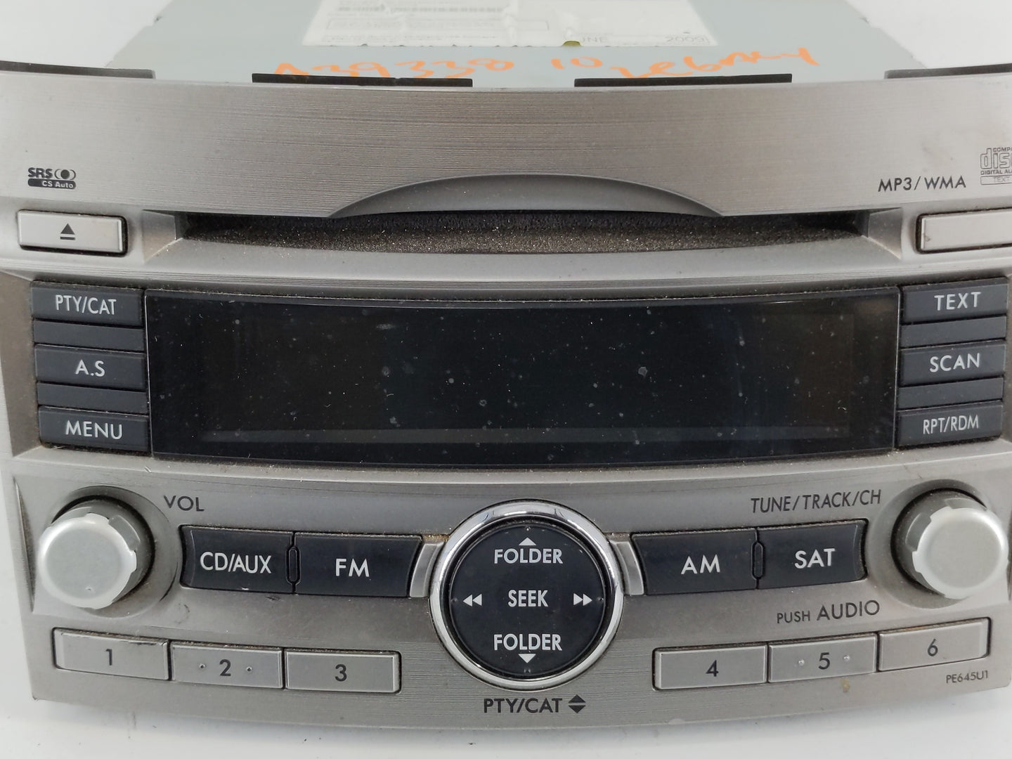 2010-2012 Subaru Legacy Radio AM FM Cd Player Receiver Replacement P/N:86201AJ64A Fits Fits 2010 2011 2012 OEM Used Auto Par