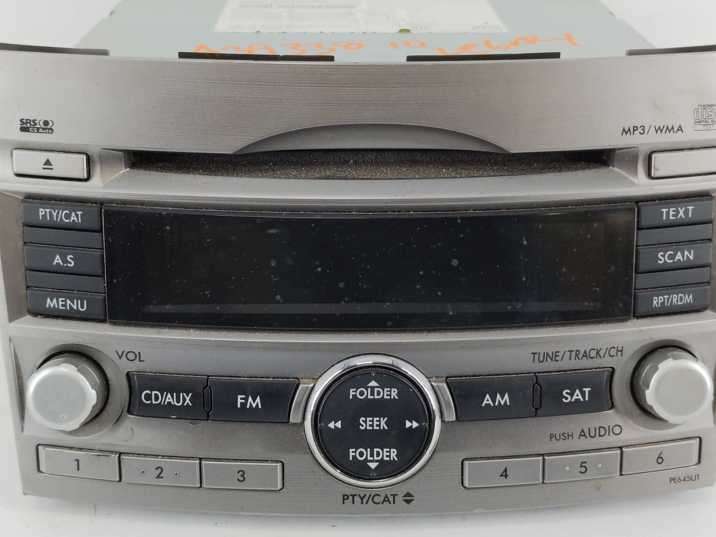 2010-2012 Subaru Legacy Radio AM FM Cd Player Receiver Replacement P/N:86201AJ64A Fits Fits 2010 2011 2012 OEM Used Auto Par