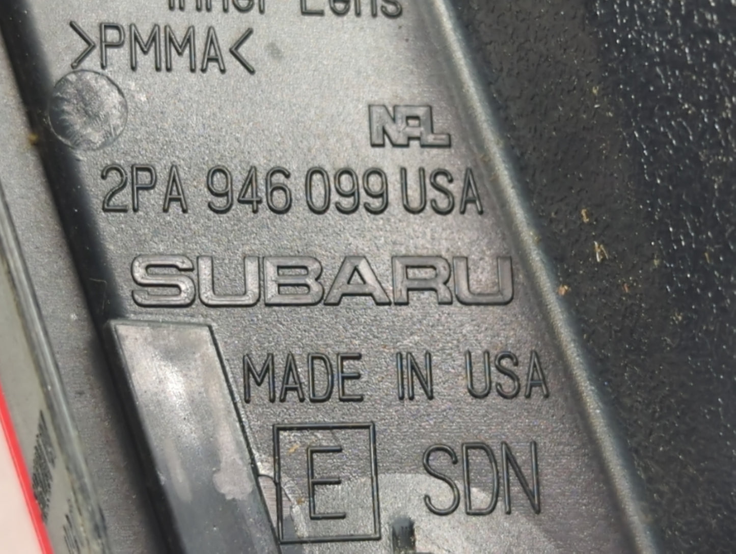 2010-2014 Subaru Legacy Tail Light Assembly Passenger Right OEM P/N:2PA 946 099 Fits Fits 2010 2011 2012 2013 2014 OEM Used 