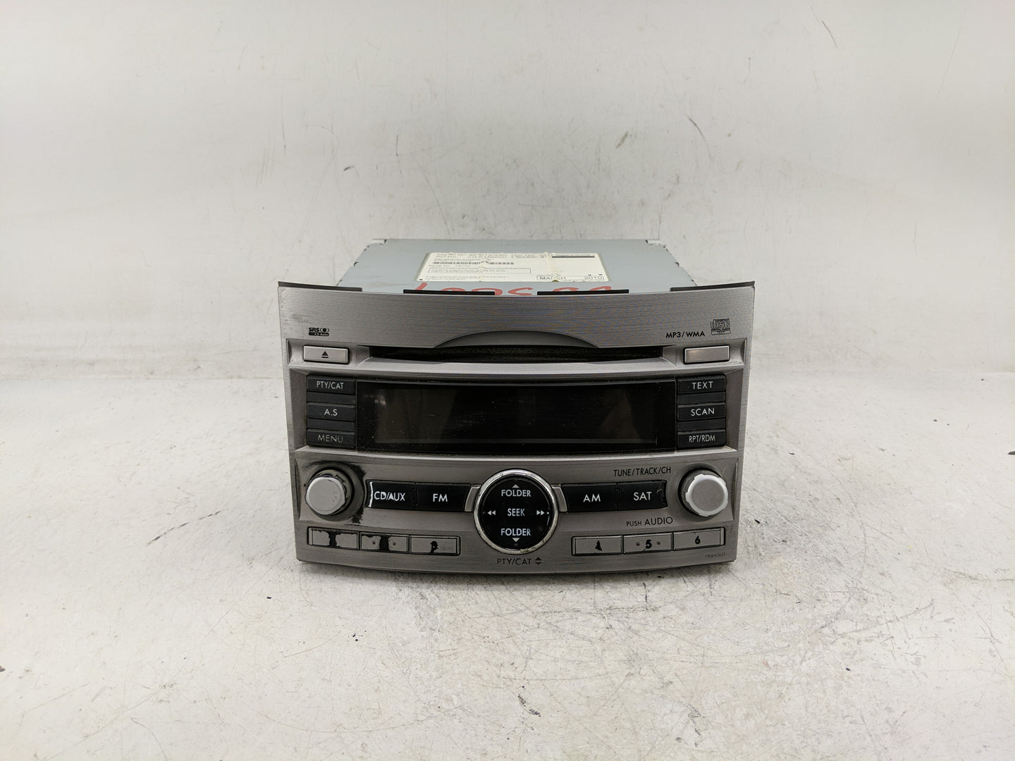 2010 Subaru Legacy Radio AM FM Cd Player Receiver Replacement Fits OEM Used Auto Parts - Oemusedautoparts1.com