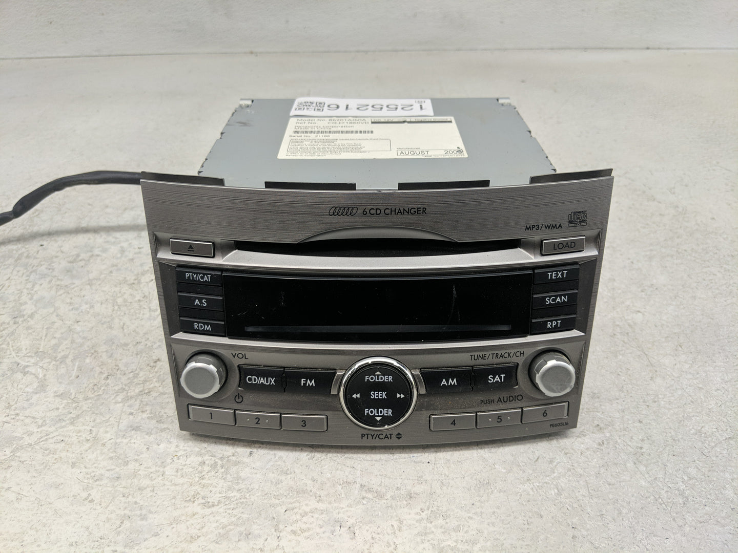 2010-2012 Subaru Legacy Radio AM FM Cd Player Receiver Replacement P/N:86201AJ60A Fits Fits 2010 2011 2012 OEM Used Auto Par