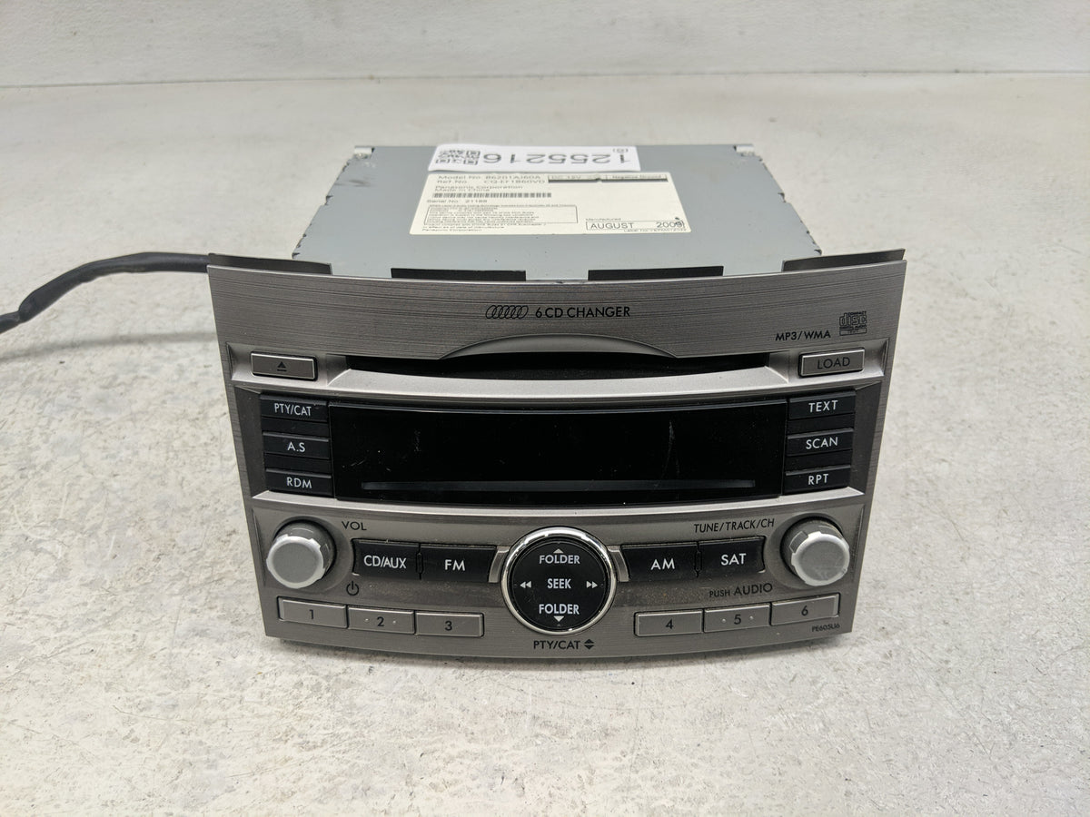 2010-2012 Subaru Legacy Radio AM FM Cd Player Receiver Replacement P/N:86201AJ60A Fits 2010 2011 2012 OEM Used Auto Parts - 