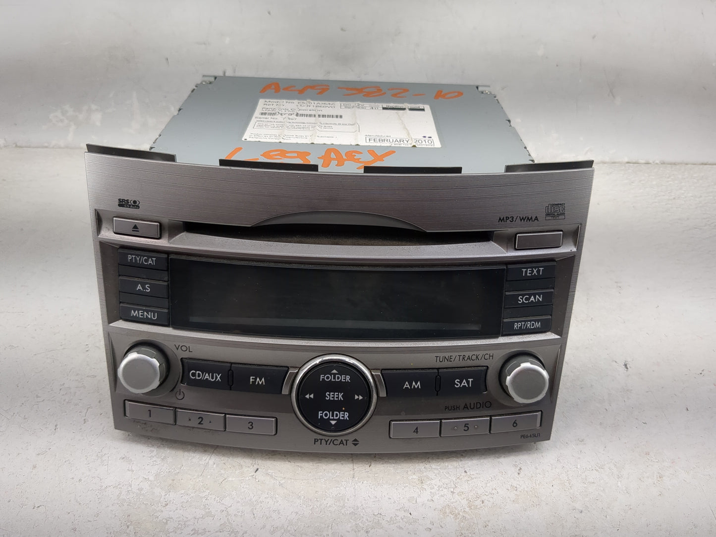 2010-2012 Subaru Legacy Radio AM FM Cd Player Receiver Replacement P/N:86201AJ64A CQJF1860VD Fits Fits 2010 2011 2012 OEM Us