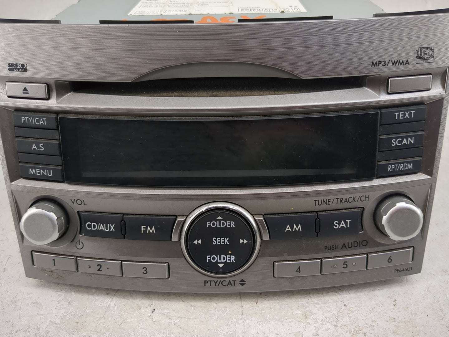 2010-2012 Subaru Legacy Radio AM FM Cd Player Receiver Replacement P/N:86201AJ64A CQJF1860VD Fits Fits 2010 2011 2012 OEM Us