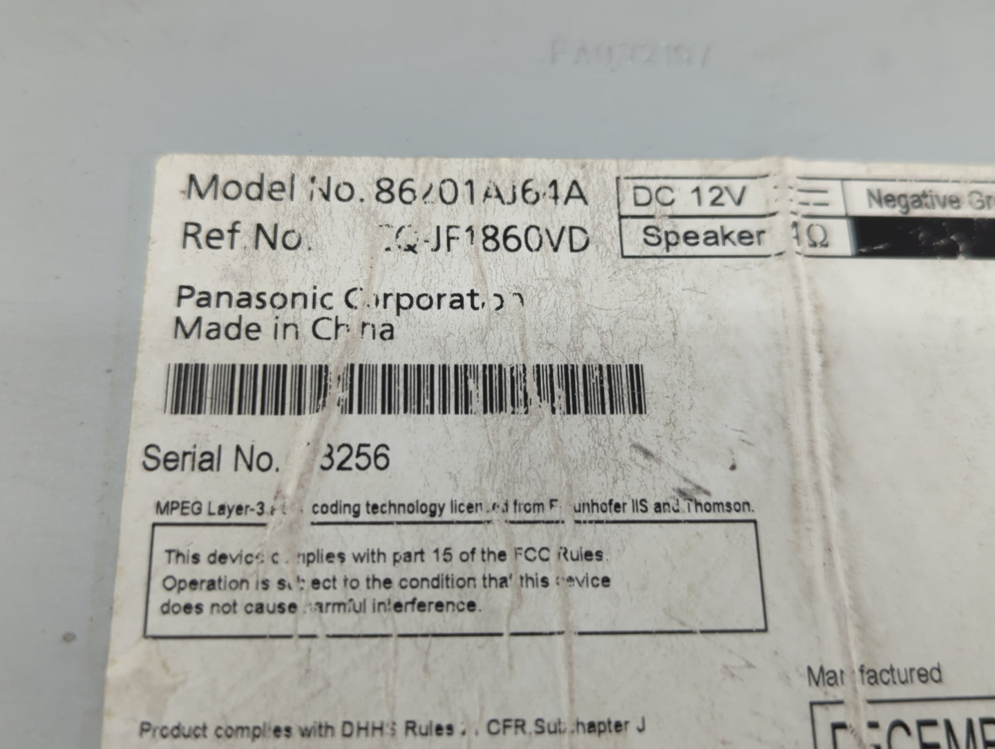 2010-2012 Subaru Legacy Am Fm Cd Player Radio Receiver - Oemusedautoparts1.com