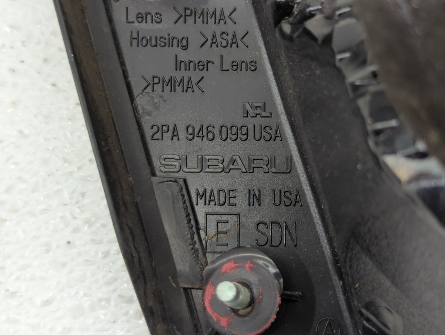 2010-2014 Subaru Legacy Tail Light Assembly Driver Left OEM P/N:2PA 946 099 Fits Fits 2010 2011 2012 2013 2014 OEM Used Auto