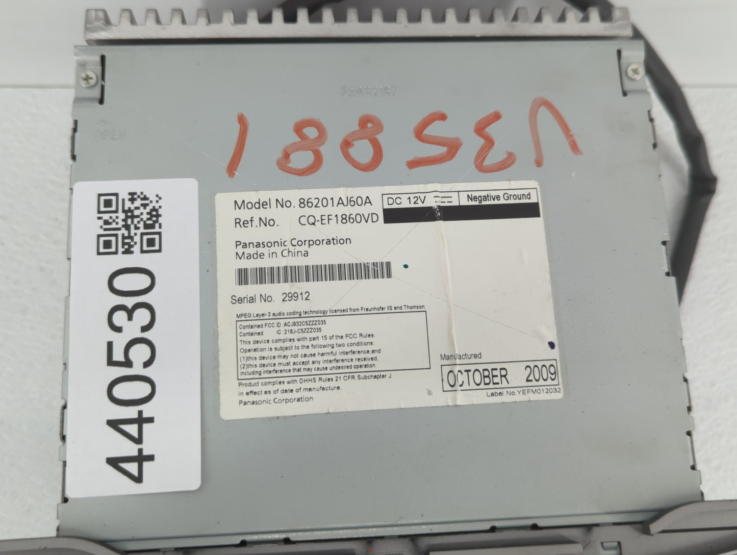 2010-2012 Subaru Legacy Am Fm Cd Player Radio Receiver - Oemusedautoparts1.com