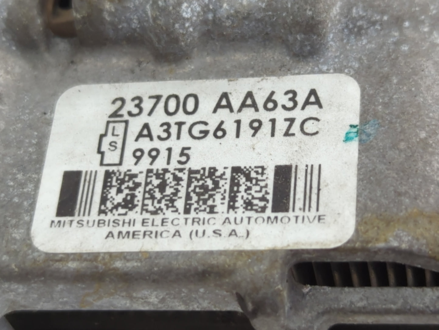 2010-2012 Subaru Legacy Alternator Replacement Generator Charging Assembly Engine OEM P/N:23700 AA63 Fits Fits 2010 2011 201