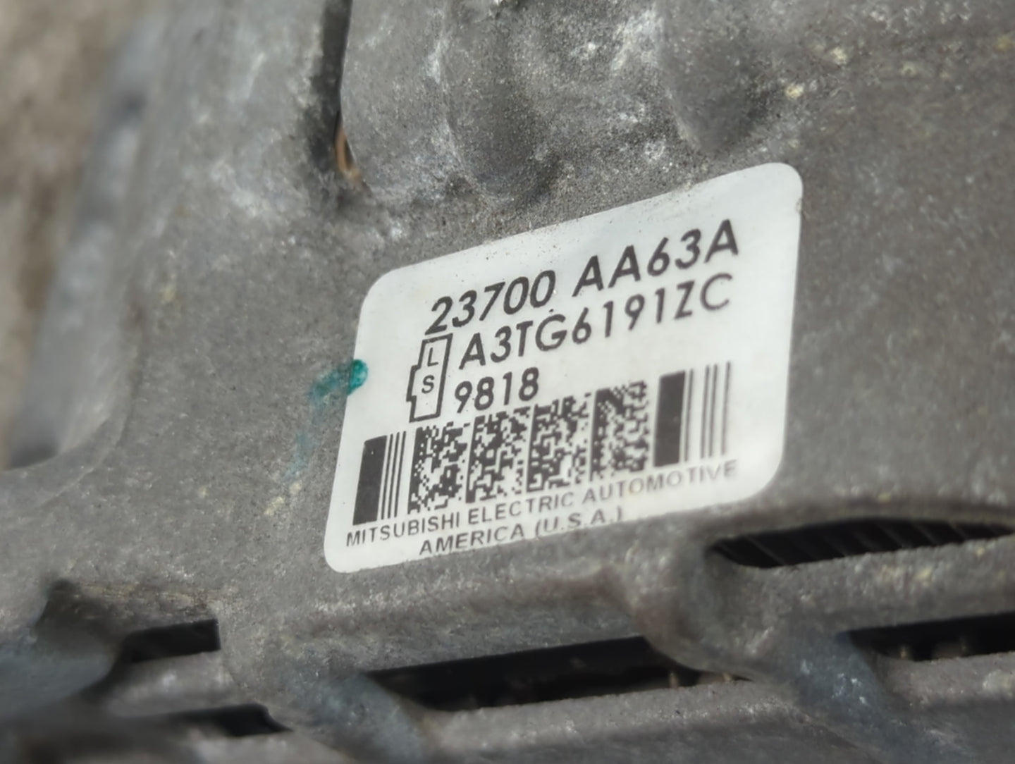 2010-2012 Subaru Legacy Alternator Replacement Generator Charging Assembly Engine OEM P/N:23700 AA63A Fits Fits 2010 2011 20