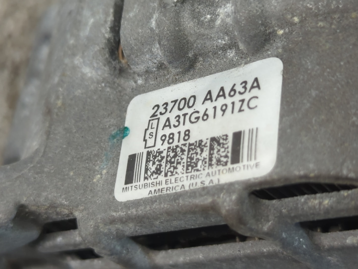 2010-2012 Subaru Legacy Alternator Replacement Generator Charging Assembly Engine OEM P/N:23700 AA63A Fits Fits 2010 2011 20