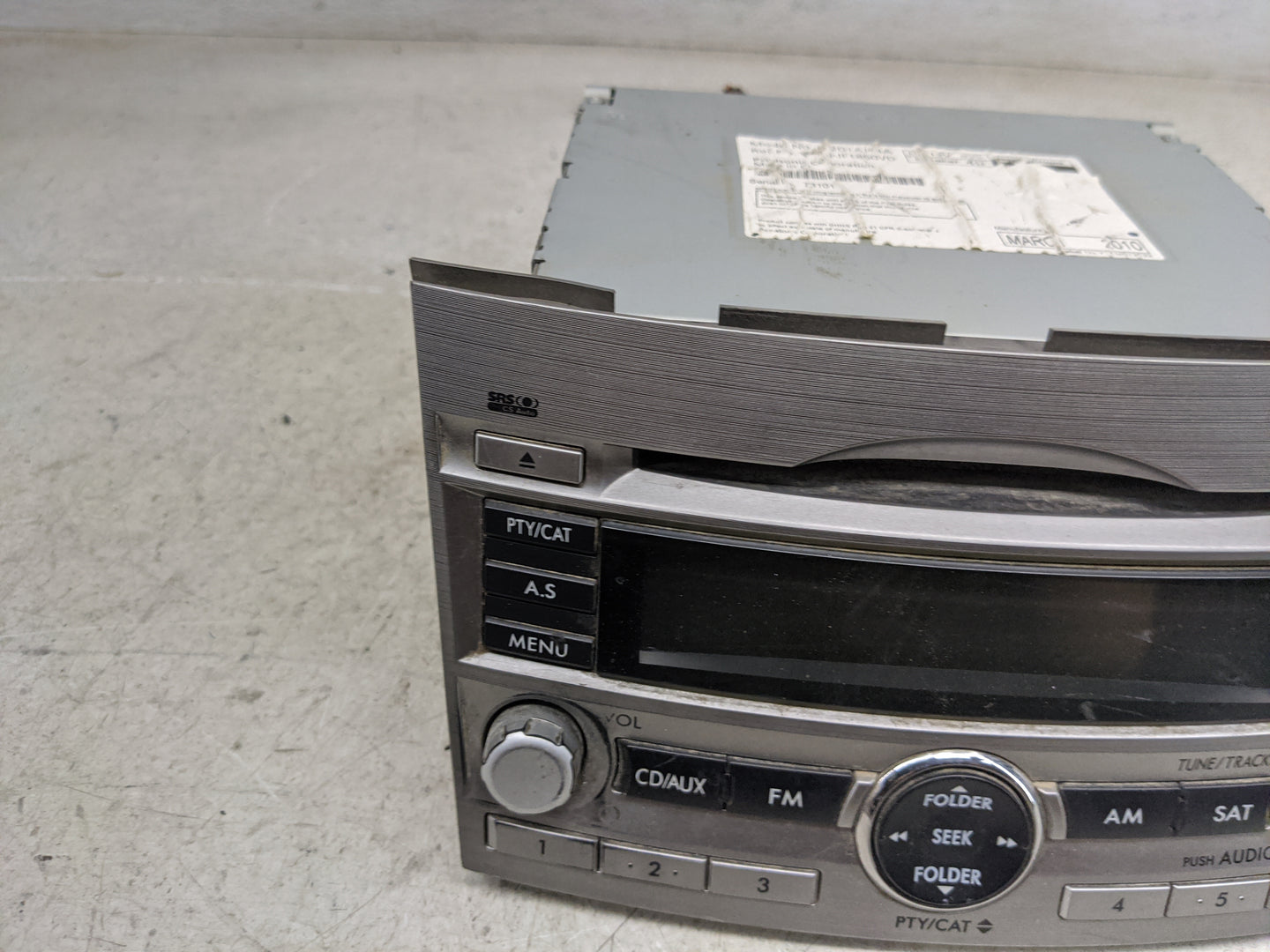 2010 Subaru Outback Radio AM FM Cd Player Receiver Replacement P/N:E201AJ4A 86201AJ4A, AJ-JF1860VD Fits OEM Used Auto Parts 