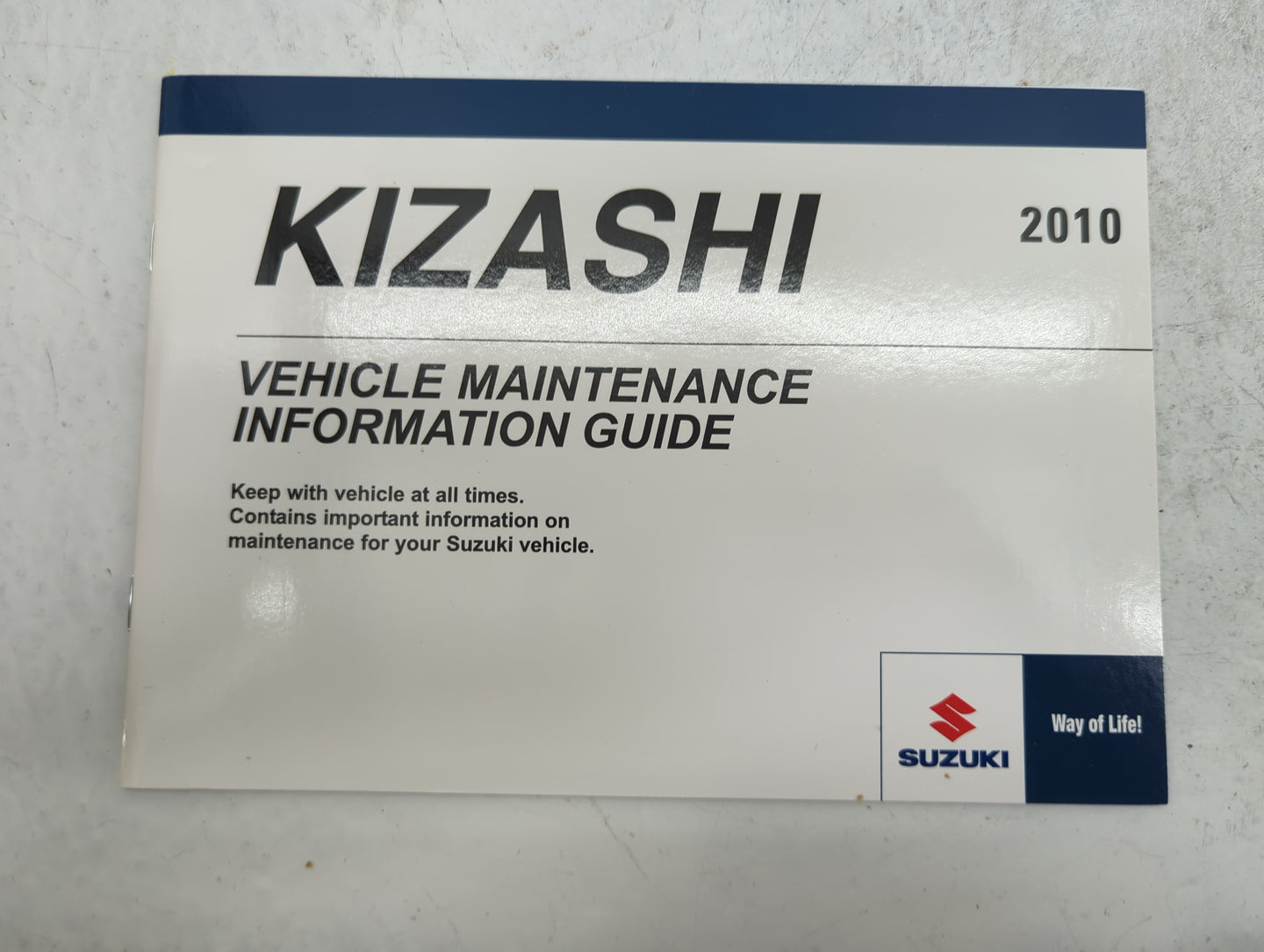 2010 Suzuki Kizashi Owners Manual Book Guide P/N:99011-57L20-03E OEM Used Auto Parts - Oemusedautoparts1.com