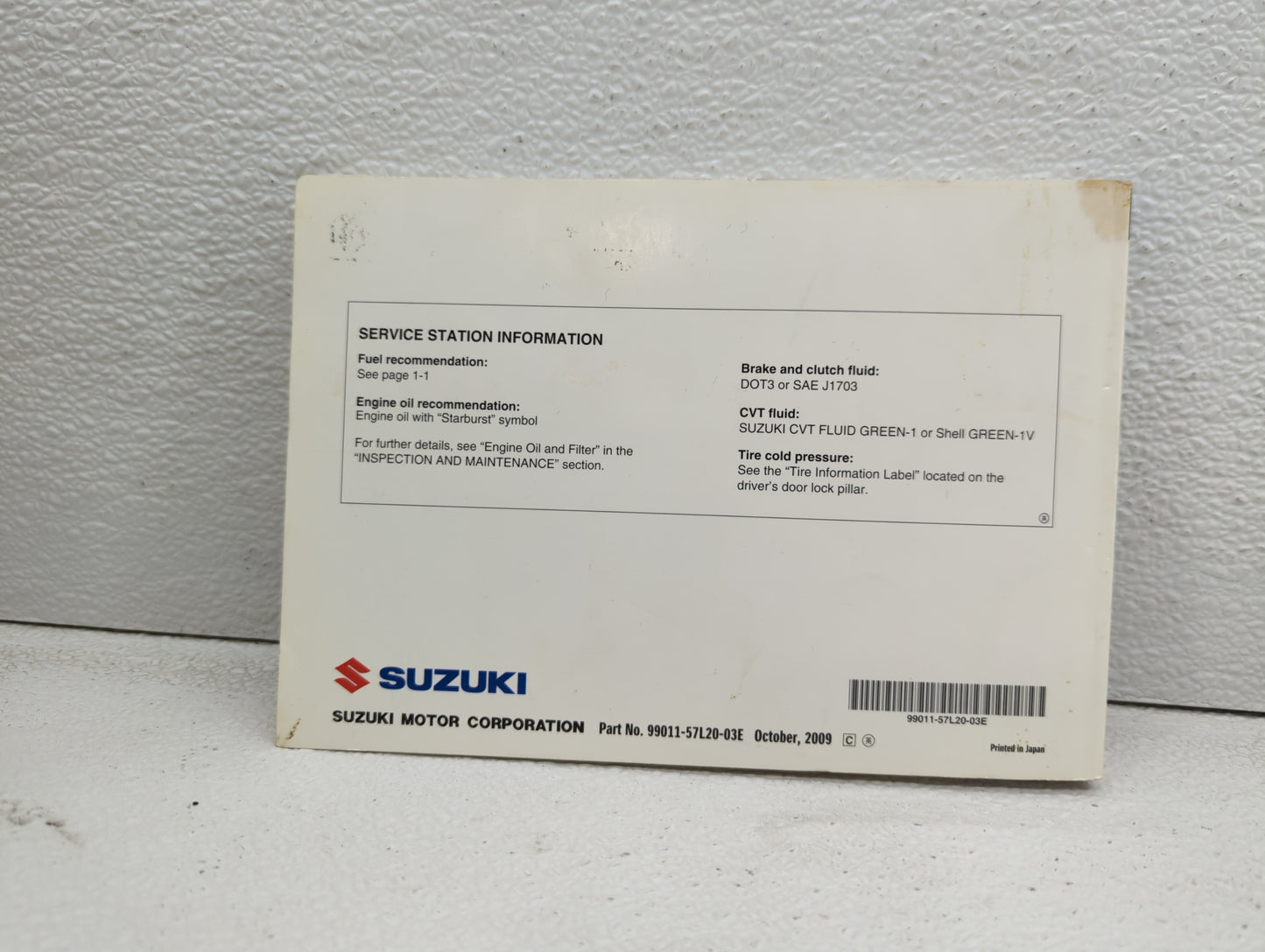 2010 Suzuki Kizashi Owners Manual Book Guide OEM Used Auto Parts - Oemusedautoparts1.com