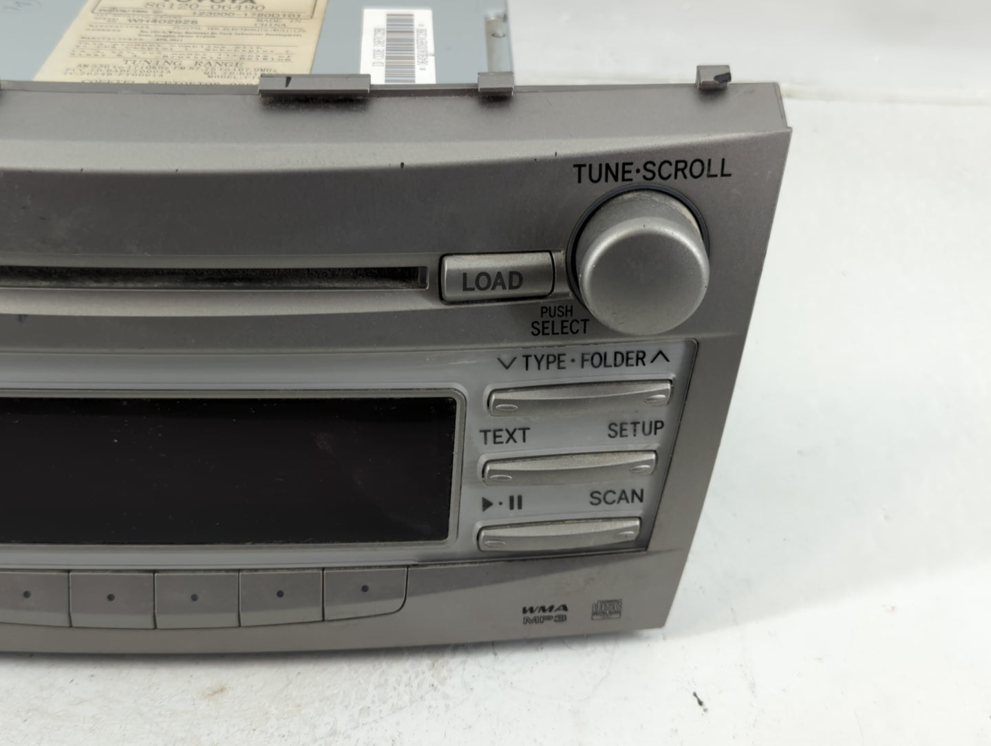 2010 Toyota Camry Radio AM FM Cd Player Receiver Replacement P/N:86120-06490 30745812, 8696126 Fits OEM Used Auto Parts - Oe