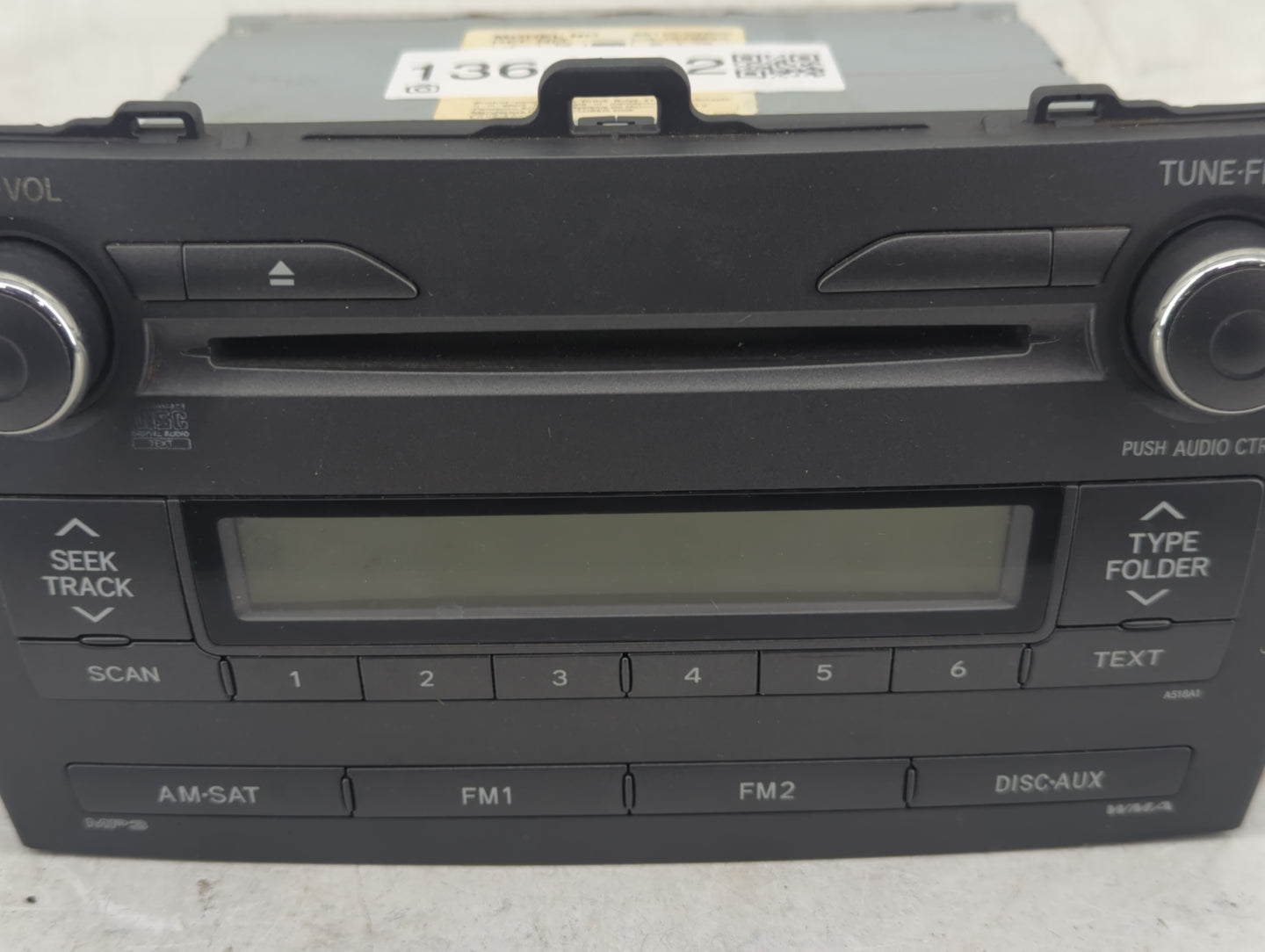 2009-2010 Toyota Corolla Radio AM FM Cd Player Receiver Replacement P/N:86120-02B00 86120-02A90 Fits Fits 2009 2010 OEM Used