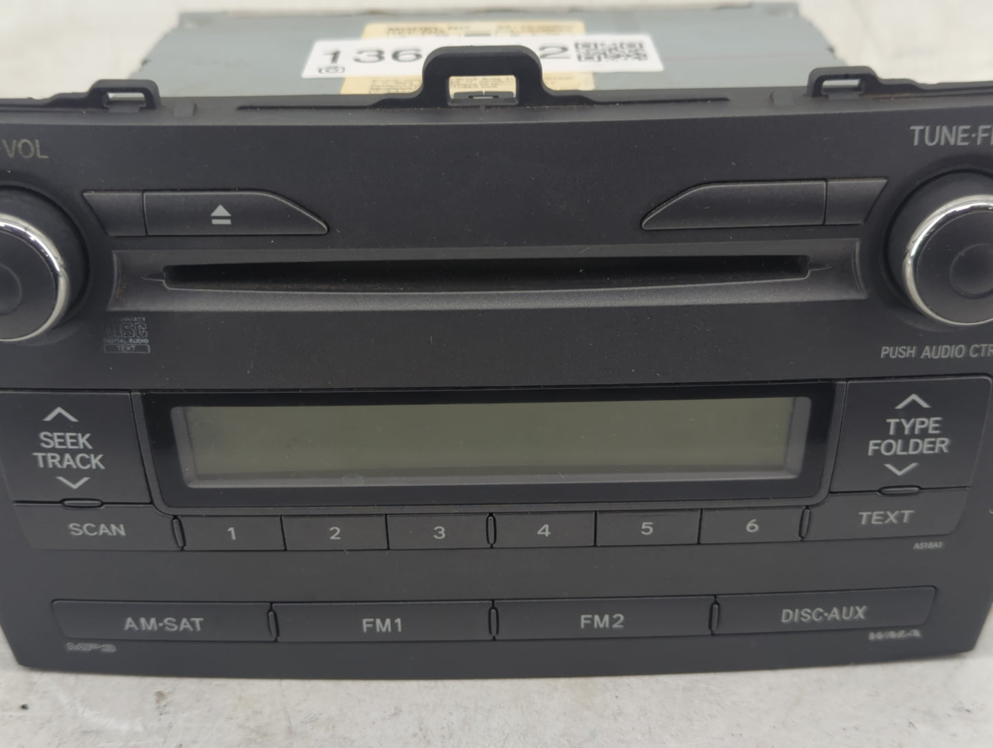 2009-2010 Toyota Corolla Radio AM FM Cd Player Receiver Replacement P/N:86120-02B00 86120-02A90 Fits Fits 2009 2010 OEM Used