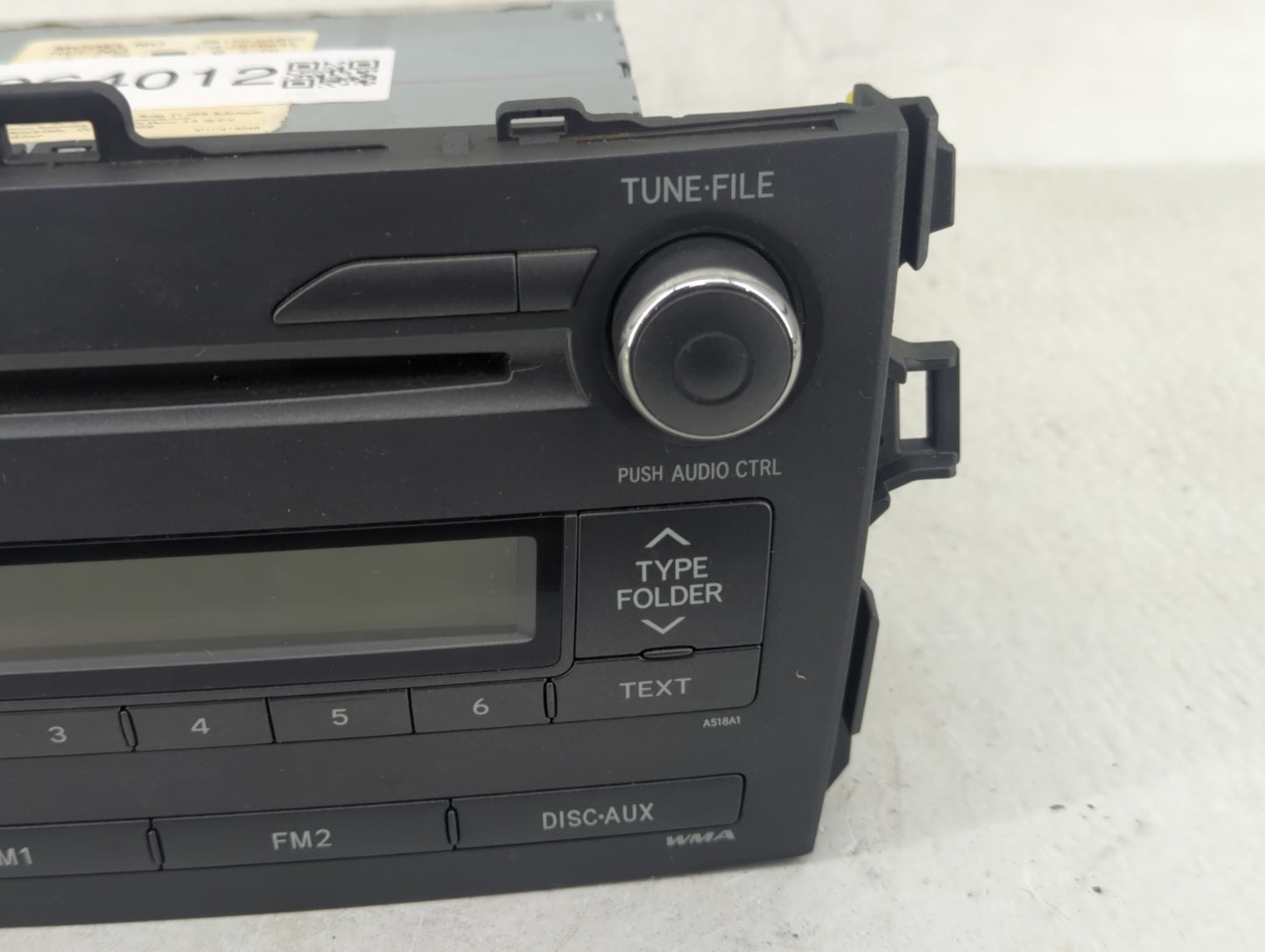 2009-2010 Toyota Corolla Radio AM FM Cd Player Receiver Replacement P/N:86120-02B00 86120-02A90 Fits Fits 2009 2010 OEM Used