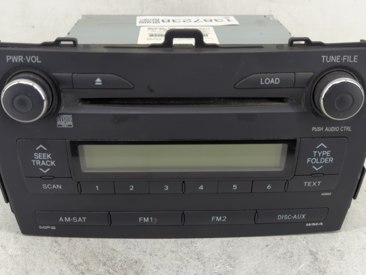 2009-2010 Toyota Corolla Radio AM FM Cd Player Receiver Replacement P/N:86120-02B10 Fits Fits 2009 2010 OEM Used Auto Parts 