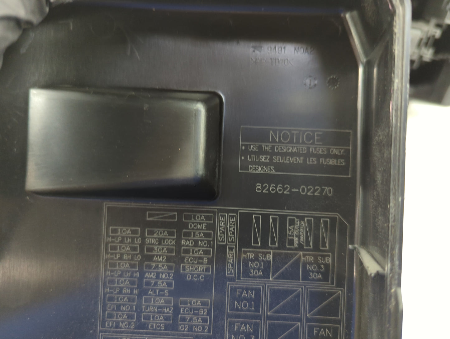 2009-2013 Toyota Corolla Fusebox Fuse Box Panel Relay Module P/N:82662-02270 Fits Fits 2009 2010 2011 2012 2013 2014 OEM Use