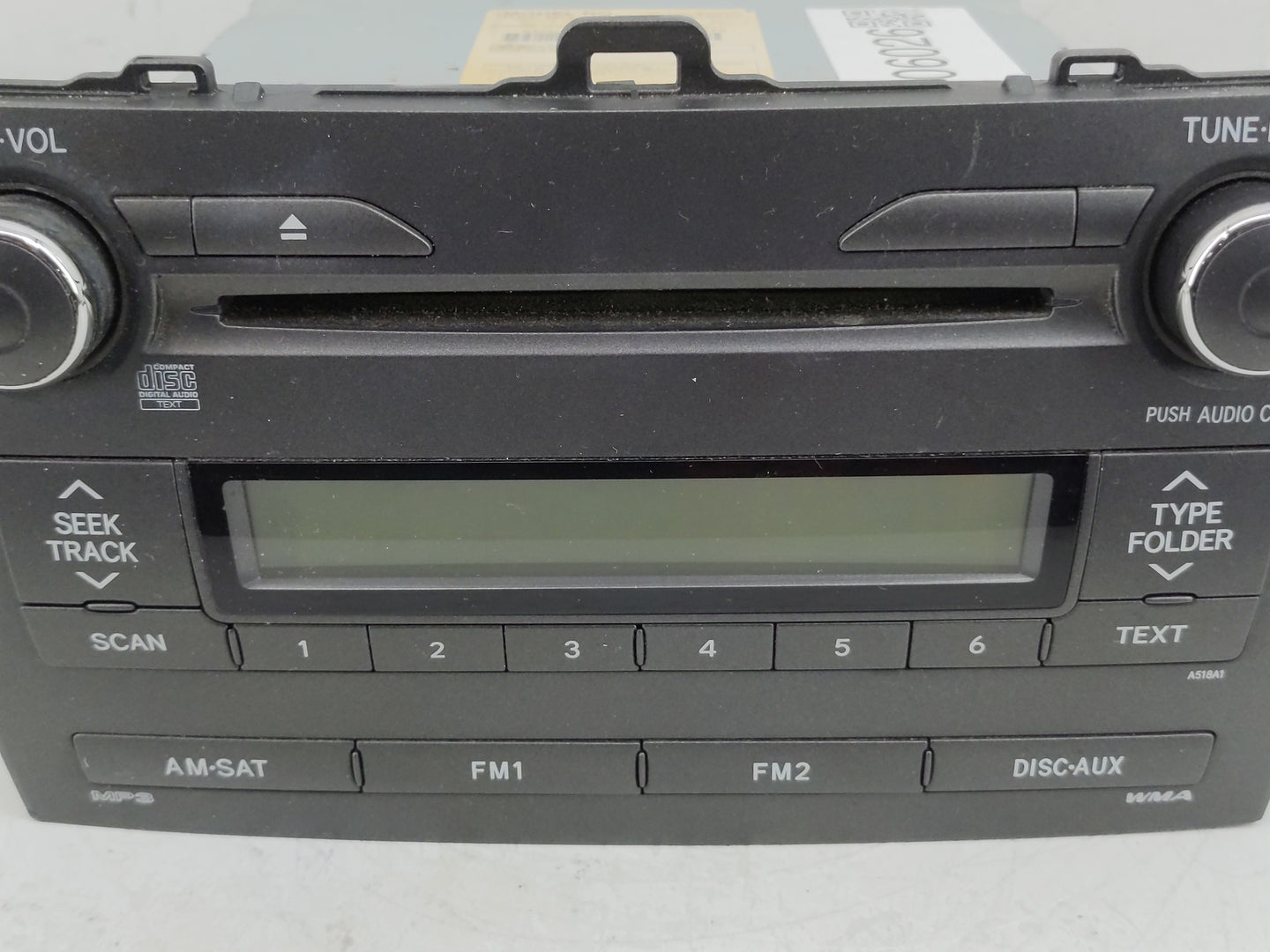 2009-2010 Toyota Corolla Radio AM FM Cd Player Receiver Replacement P/N:86120-02B00 Fits Fits 2009 2010 OEM Used Auto Parts 