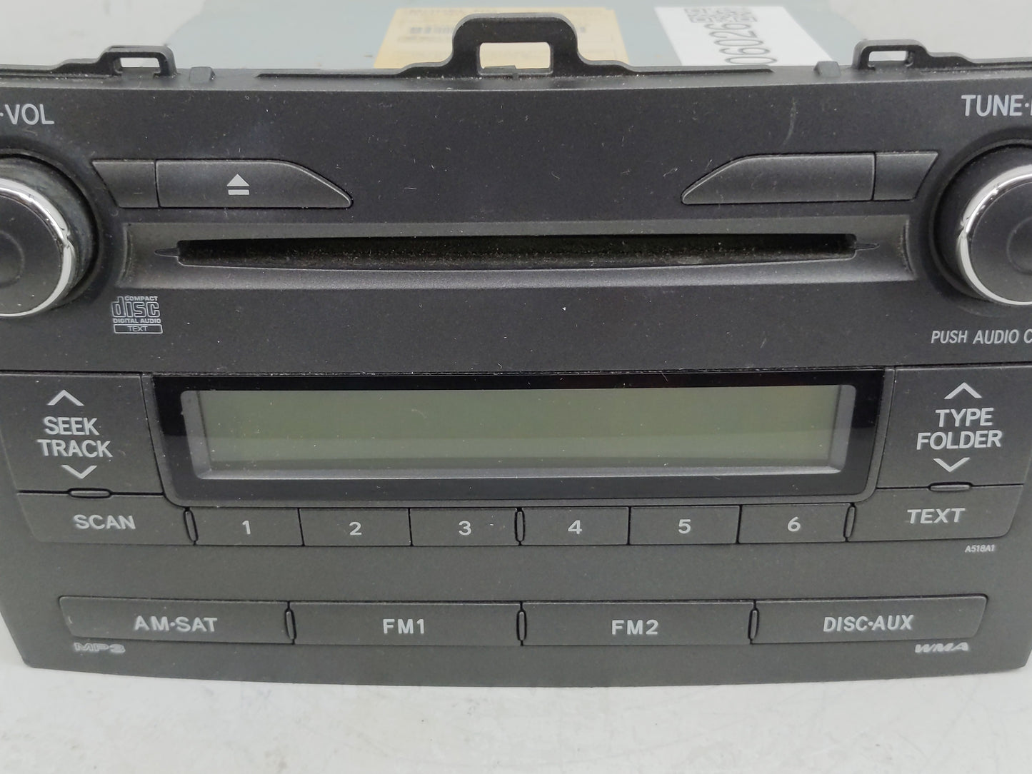 2009-2010 Toyota Corolla Radio AM FM Cd Player Receiver Replacement P/N:86120-02B00 Fits Fits 2009 2010 OEM Used Auto Parts 