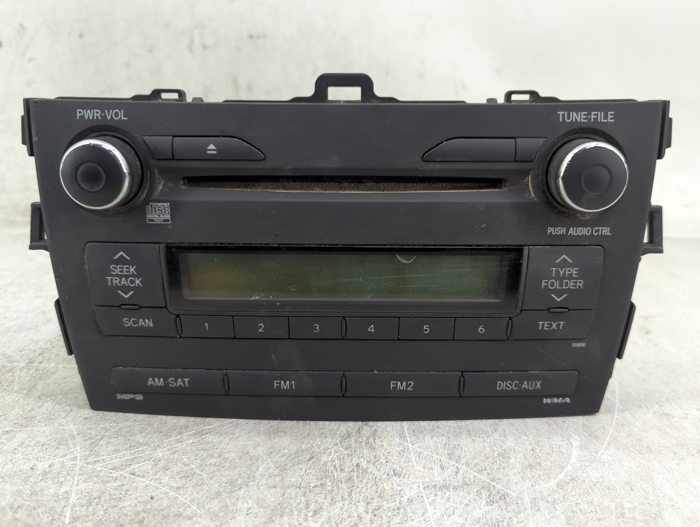 2010 Toyota Corolla Radio AM FM Cd Player Receiver Replacement P/N:86120-12D10 CQ-JS0960AJ Fits OEM Used Auto Parts - Oemuse