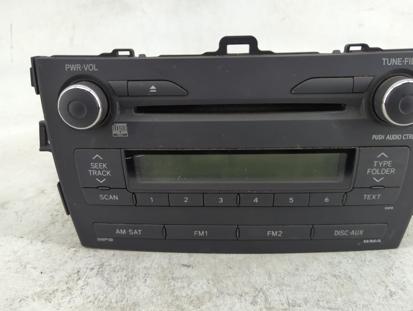 2009-2010 Toyota Corolla Radio AM FM Cd Player Receiver Replacement P/N:86120-12D10 CQ-JS7960AJ Fits Fits 2009 2010 OEM Used