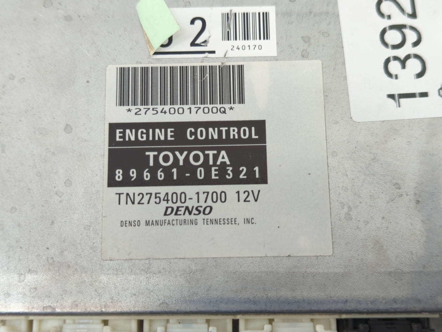 2010 Toyota Highlander PCM Engine Control Computer ECU ECM PCU OEM P/N:TN275400-1700 89661-0E321 Fits OEM Used Auto Parts - 
