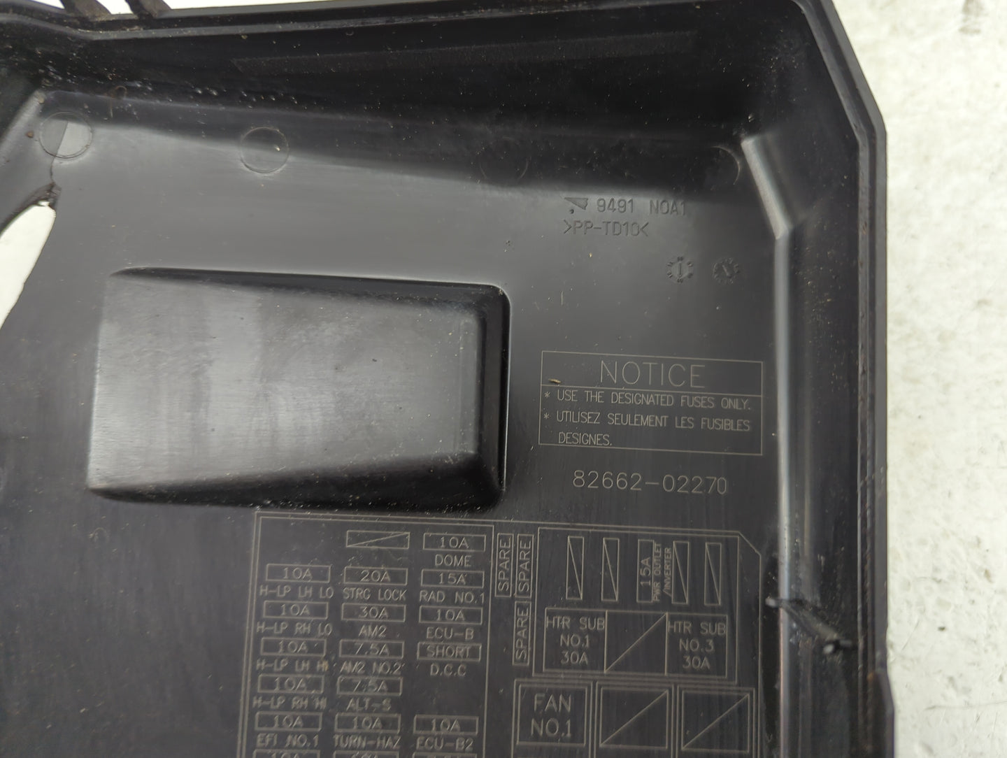 2009-2014 Toyota Matrix Fusebox Fuse Box Panel Relay Module P/N:82662-02270 Fits Fits 2009 2010 2011 2012 2013 2014 OEM Used