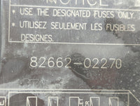 2009-2014 Toyota Matrix Fusebox Fuse Box Panel Relay Module P/N:82662-02270 Fits Fits 2009 2010 2011 2012 2013 2014 OEM Used