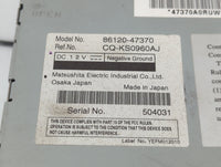 2010-2011 Toyota Prius Radio AM FM Cd Player Receiver Replacement P/N:86120-47290 Fits Fits 2010 2011 OEM Used Auto Parts - 