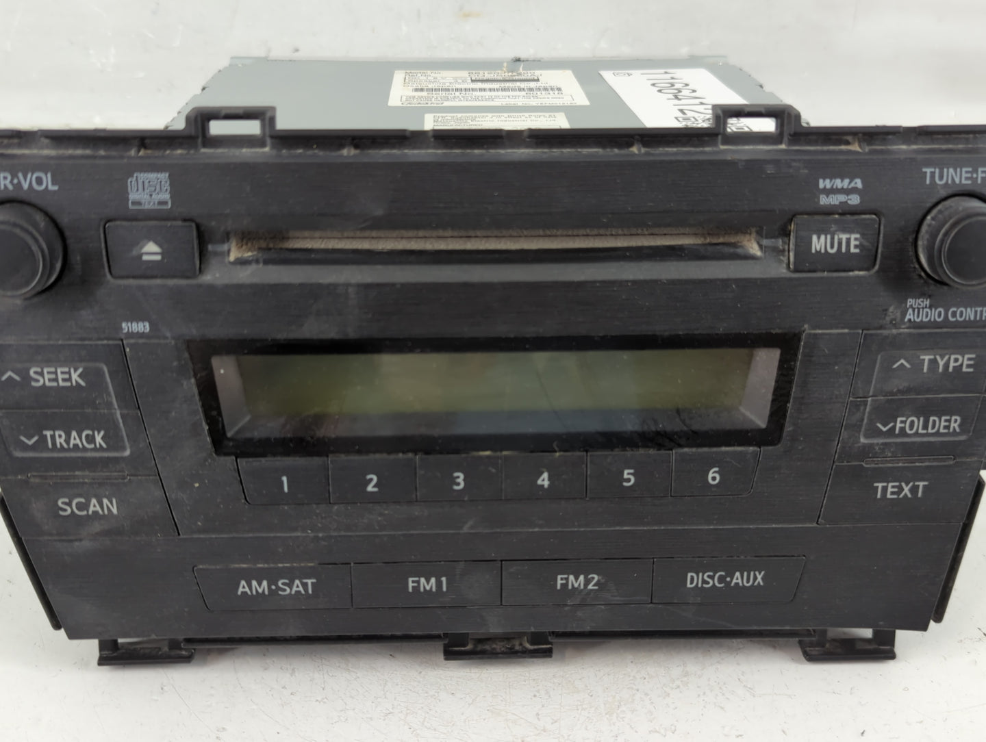 2010-2011 Toyota Prius Radio AM FM Cd Player Receiver Replacement P/N:CQ-JS0960AJ 86120 Fits Fits 2010 2011 OEM Used Auto Pa
