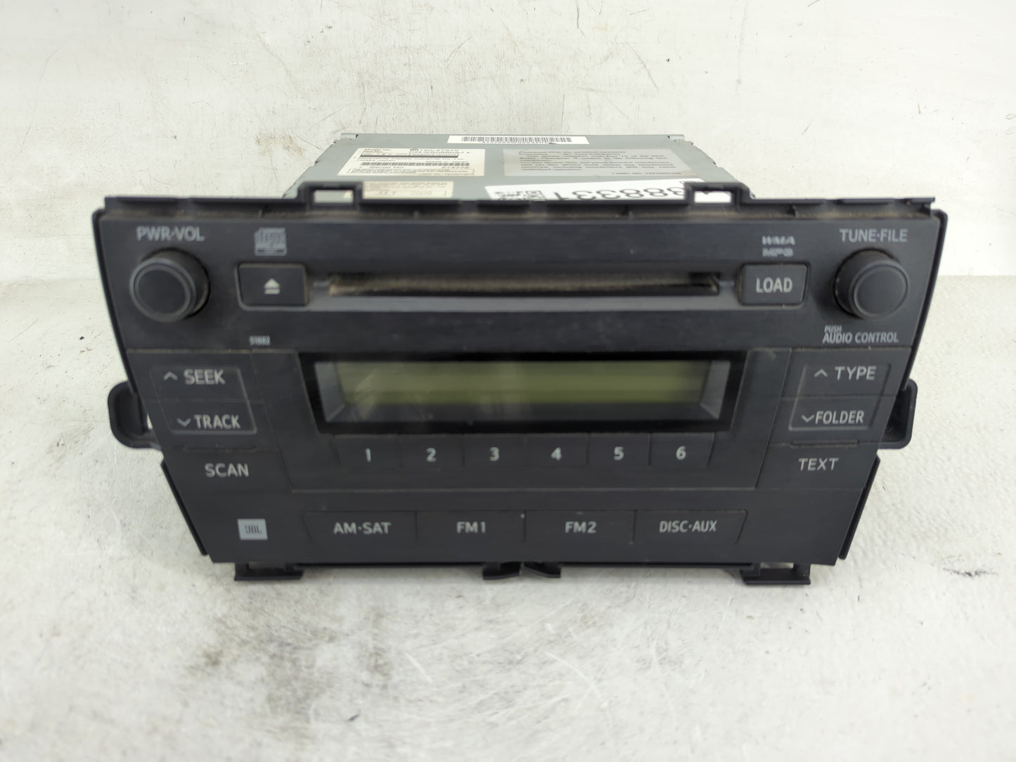 2010-2011 Toyota Prius Radio AM FM Cd Player Receiver Replacement P/N:86120-47370 Fits Fits 2010 2011 OEM Used Auto Parts - 